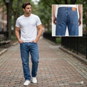 Levi's 550 Men's Jeans 42x30 Relaxed Fit Tapered Leg Medium Wash Blue Denim NWT